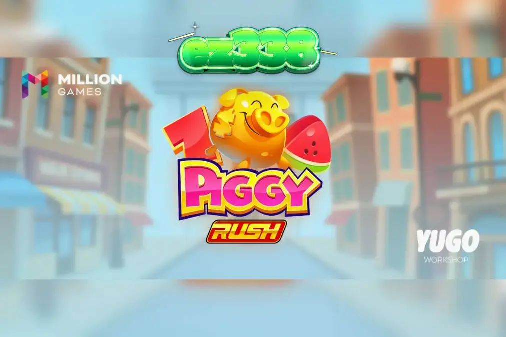 Tampilan visual slot Piggy Rush dengan tema peternakan dan koin emas